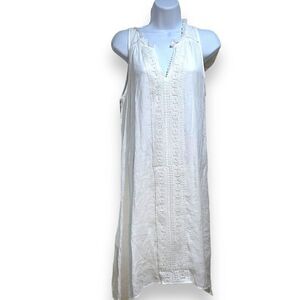 INDIGO ROSE White Lace Detail Boho Sleeveless Summer Dress Size L